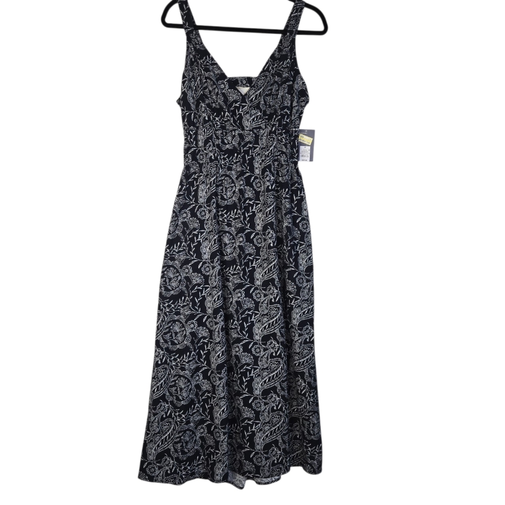 Universal Threads Sz M Blk&Wh Sleeveless V-neck Maxi Sundress With Open Back-NWT